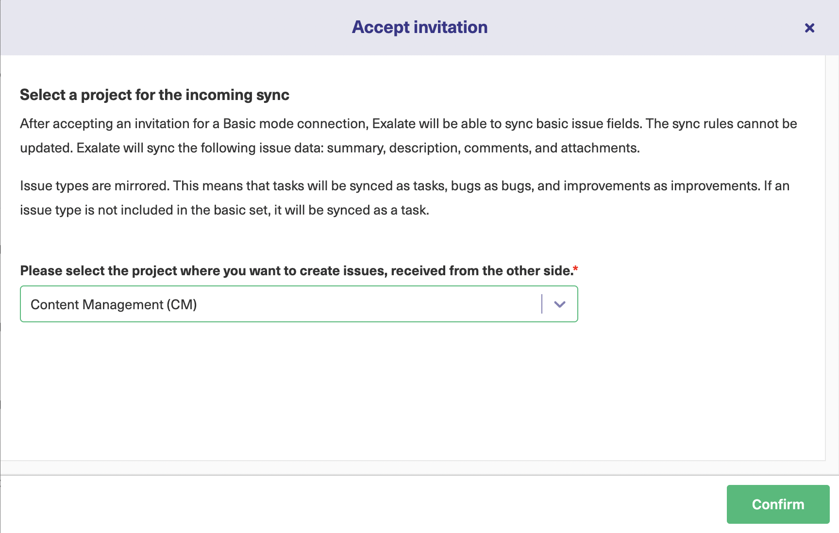 accept a jira to jira connection