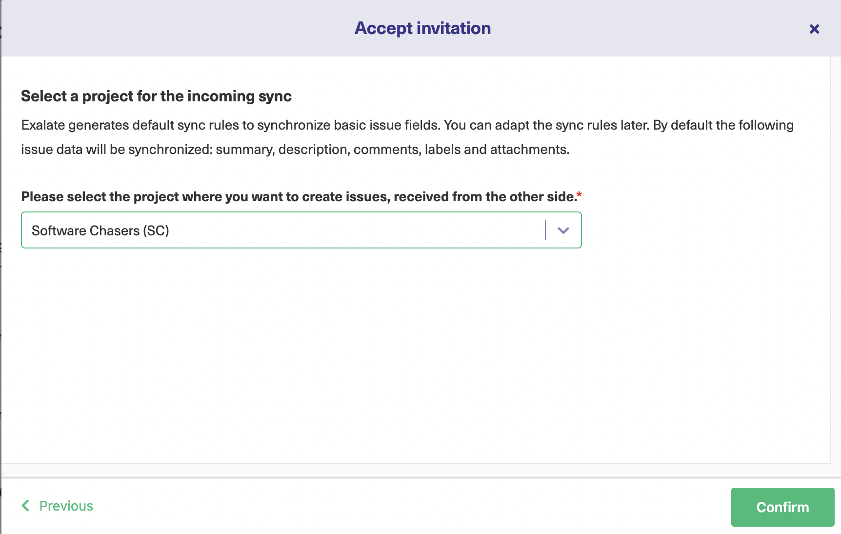 accept a jira sync invitation 