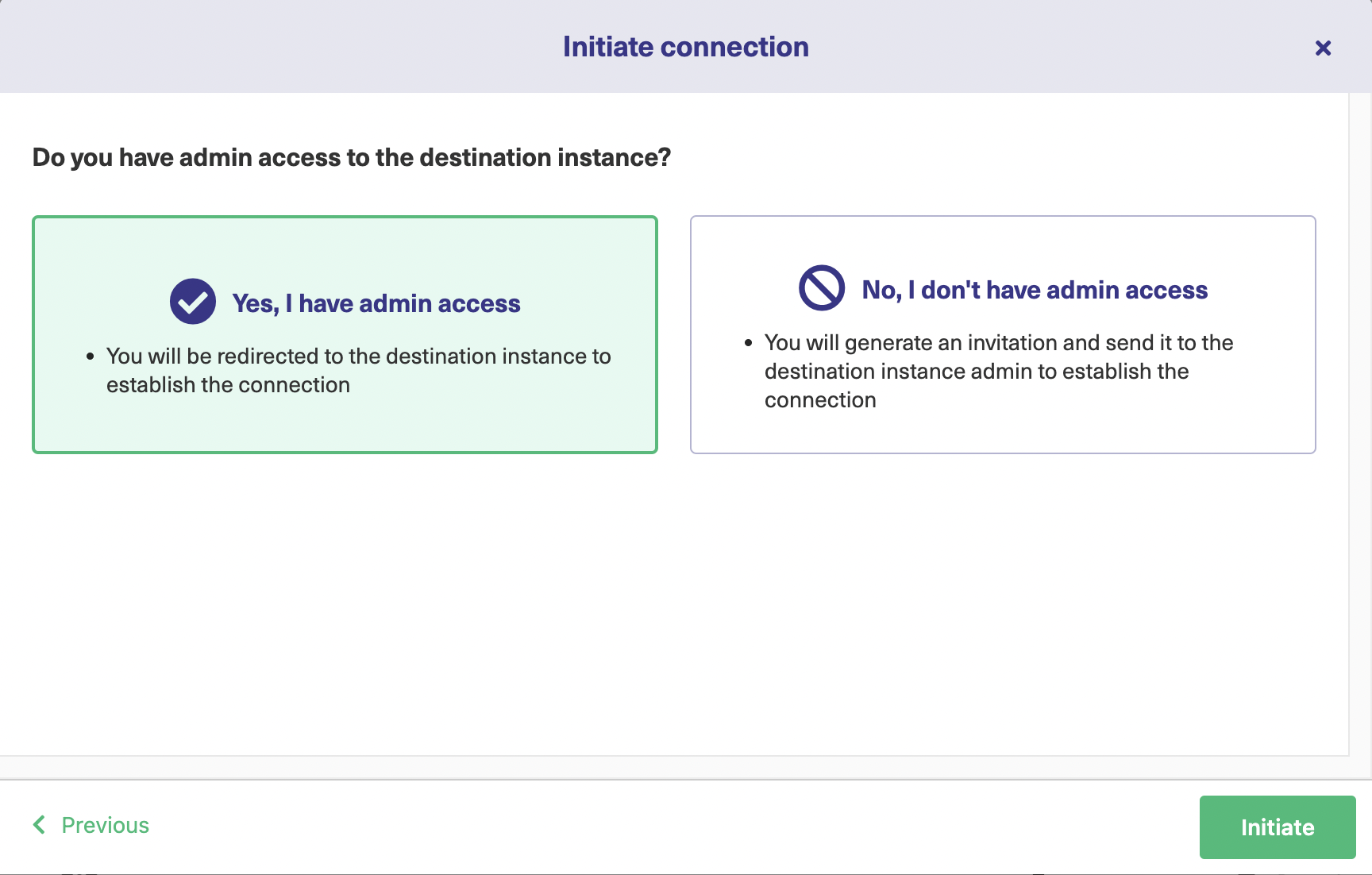 verify admin access for integration