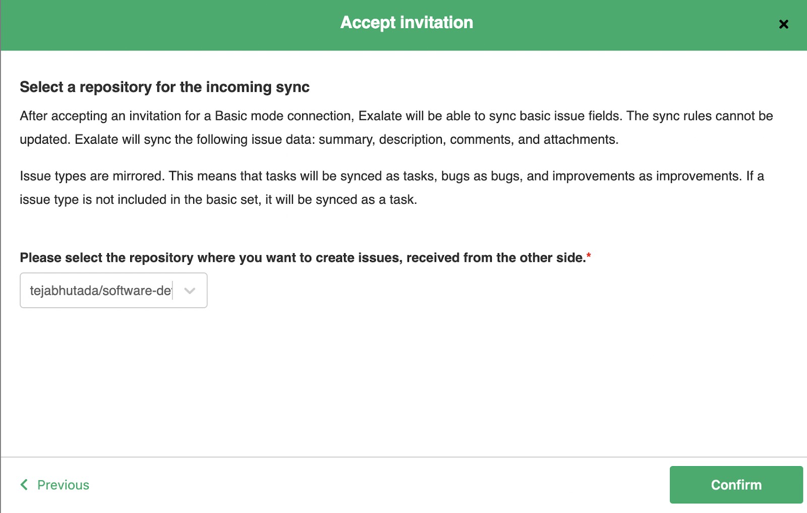 accept a jira GitHub sync invitation 