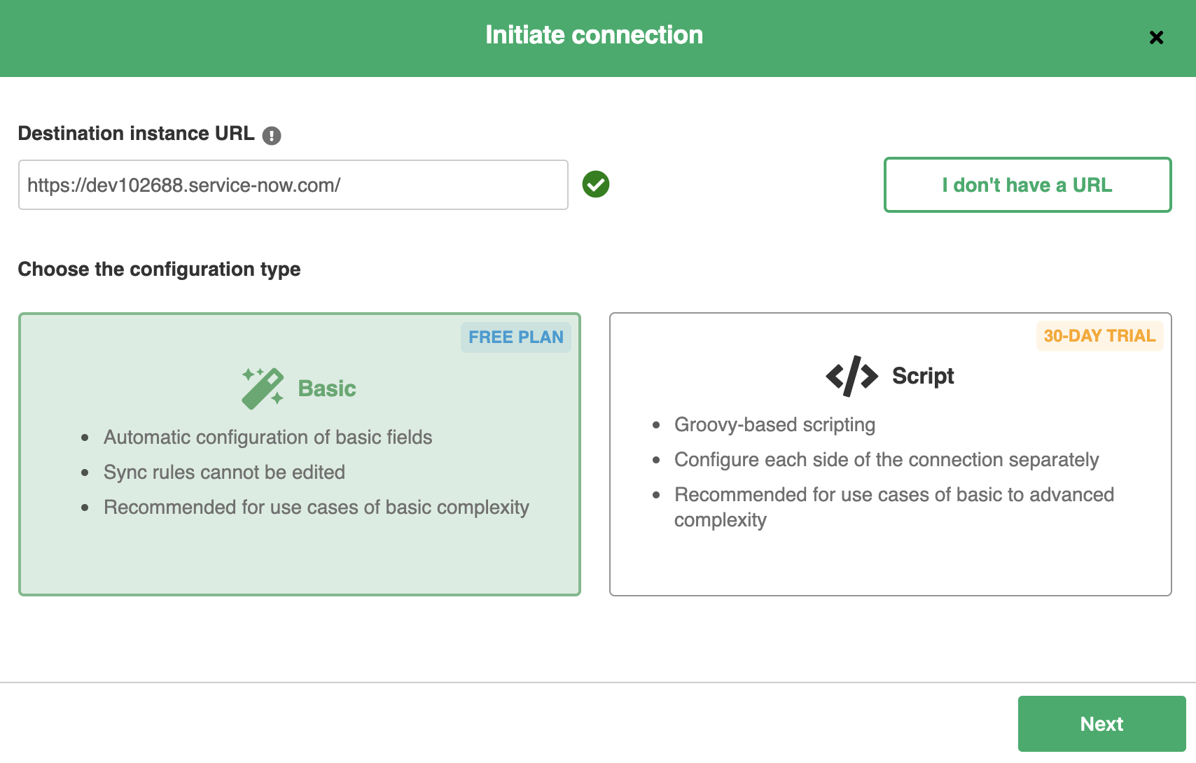 Initiate connection between Github and ServiceNow