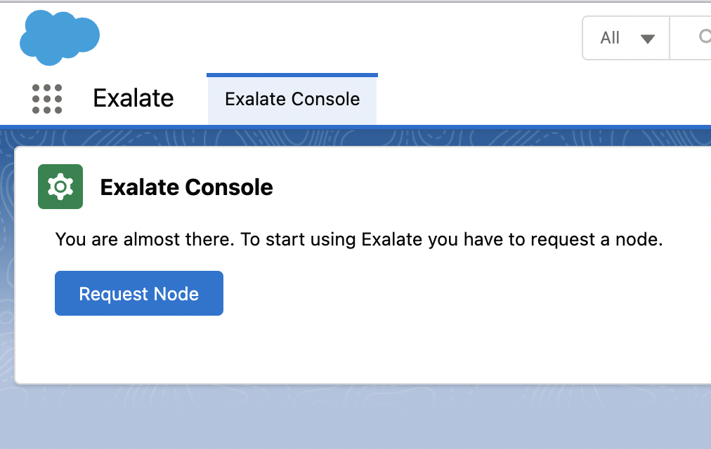 Request Exalate node for Salesforce